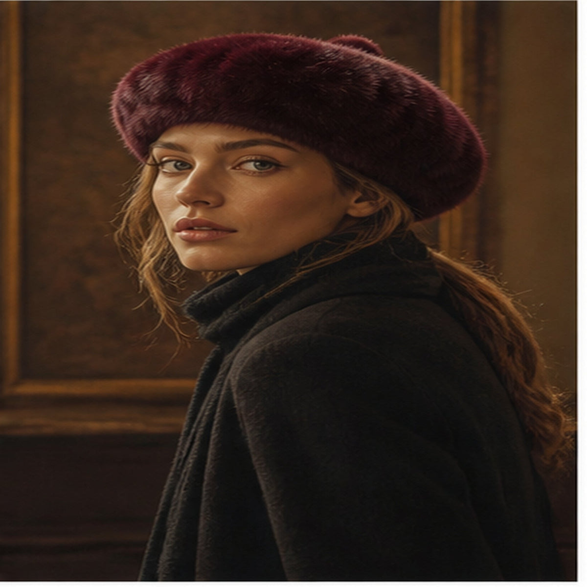 Faux Fur Baret - One Size