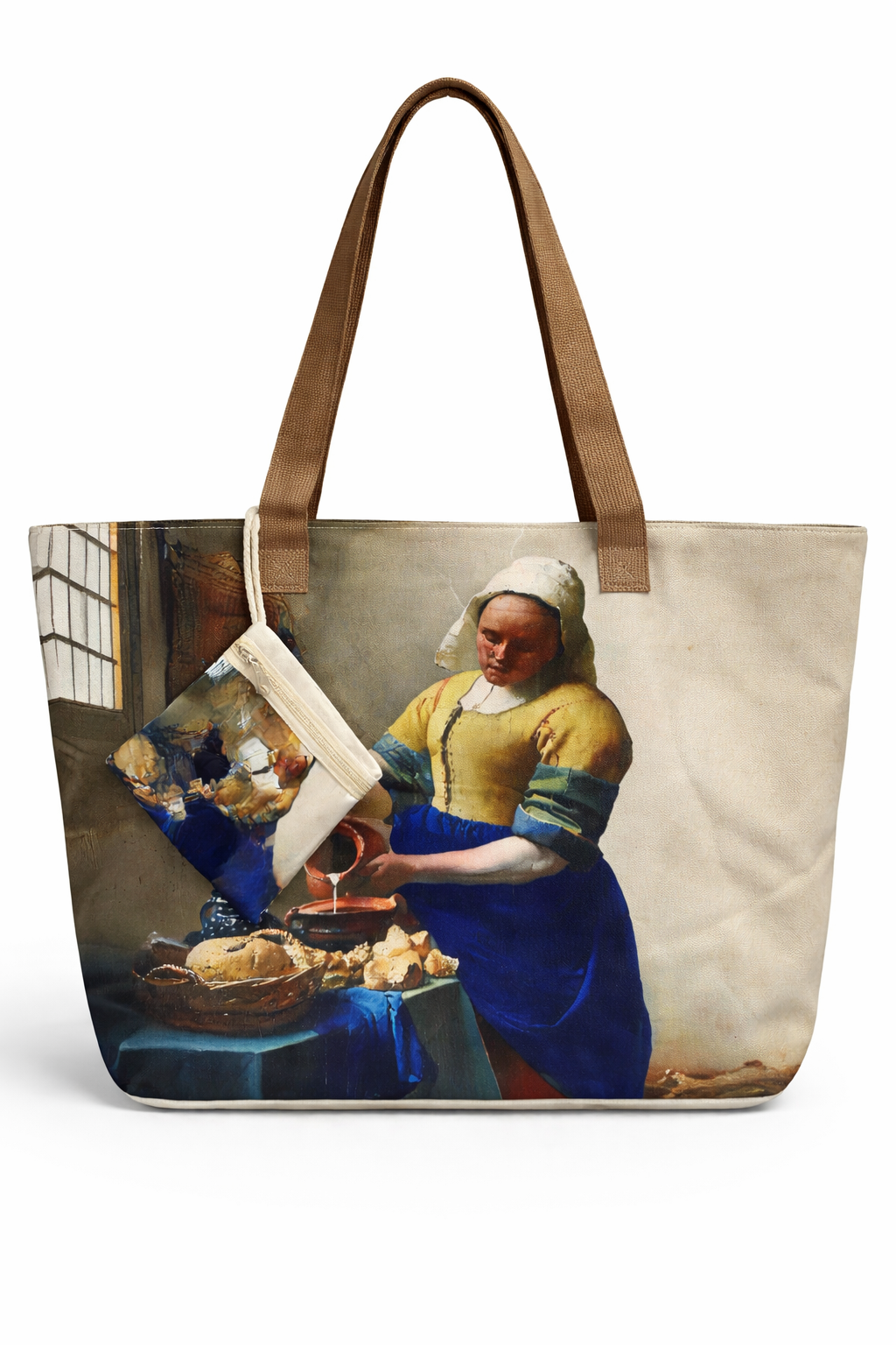 Shopper met Schilderijprint en Mini-tasje