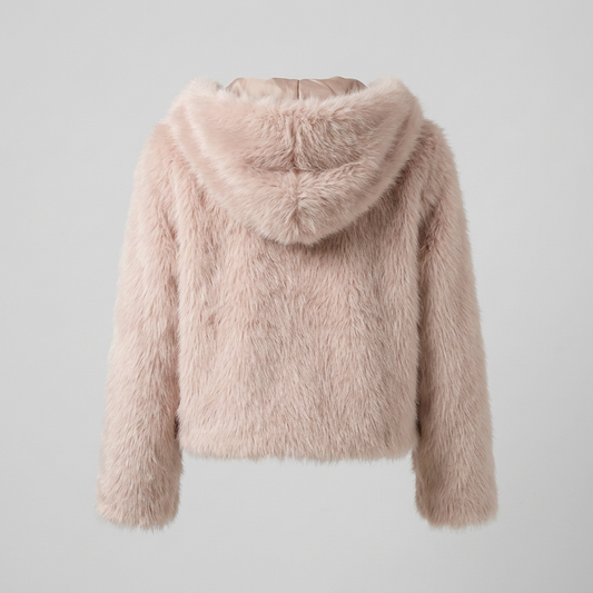 Korte Faux Fur Jas met Capuchon