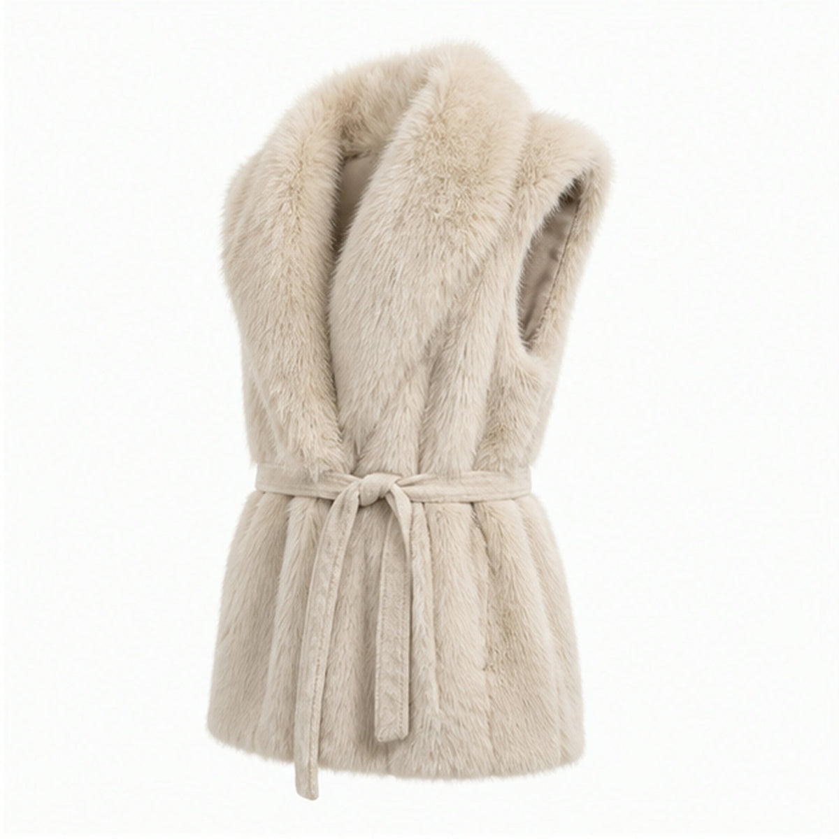 Faux Fur Gilet met Ceintuur - One Size