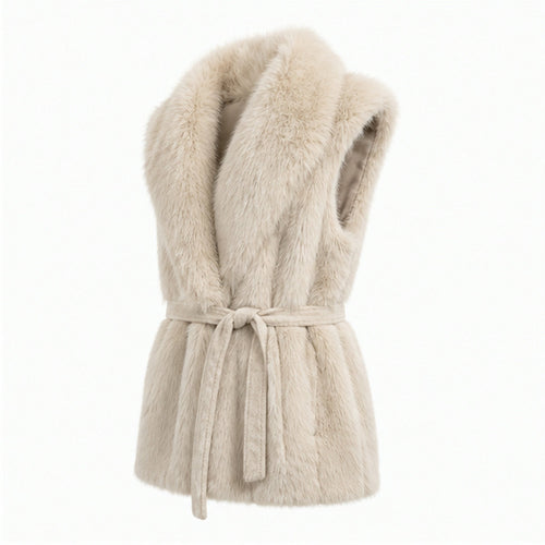 Faux Fur Gilet met Ceintuur - One Size