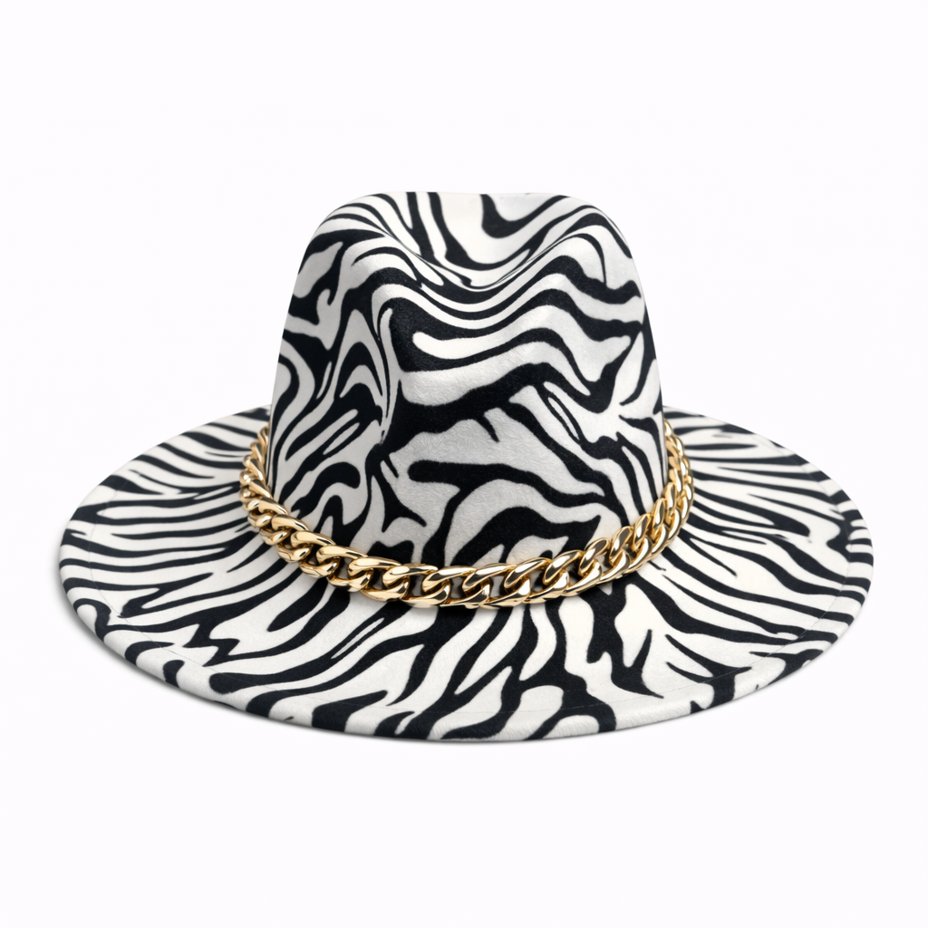 HS Hoed - In 3 Kleuren - Dikke Stevige Stof met Ketting - Zebra
