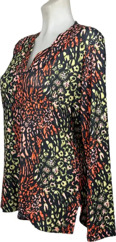 Angelle Milan – Travelkleding voor dames – Roze Groene blouse – Ademend – Kreukvrij – Duurzame Jurk - In 5 maten - Maat XXL