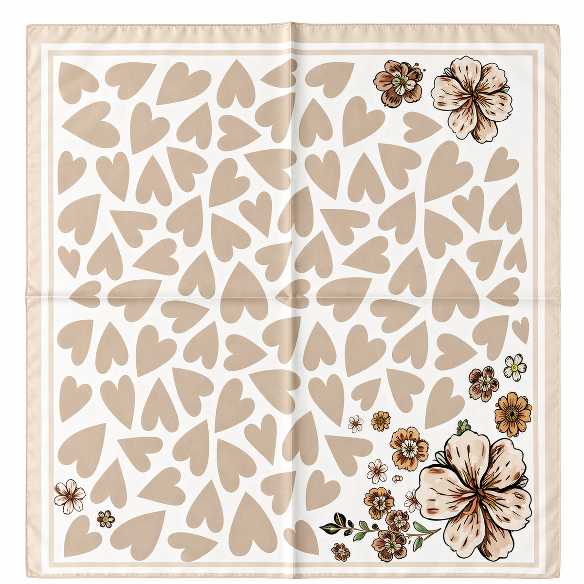 HS Sjaal - 70x70 NIEUW - In 3 Kleuren - Zijde Satijnen Look - Beige