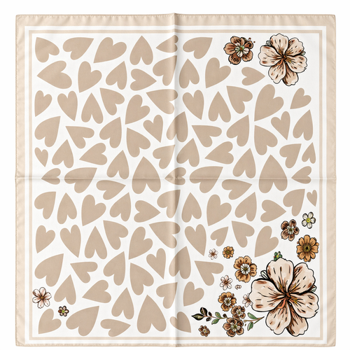 HS Sjaal - 70x70 NIEUW - In 3 Kleuren - Zijde Satijnen Look - Beige