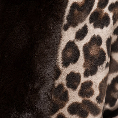 Stola Luipaardprint met Faux Fur Rand - 60x200 cm