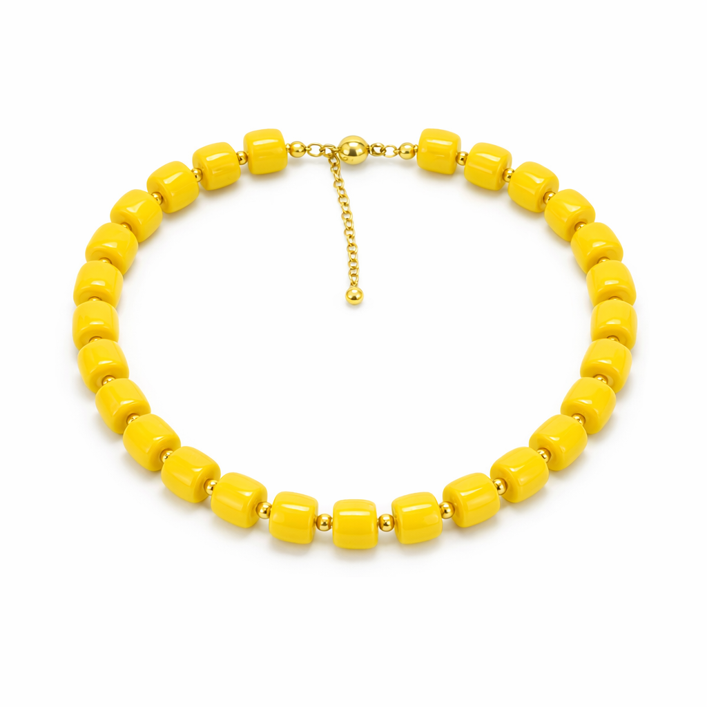 HS Ketting - Met Gouden Touch - statement detail - 14 kleuren - BACK