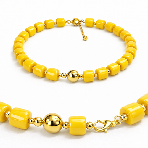HS Ketting - Met Gouden Touch - statement detail - 14 kleuren - DETAIL