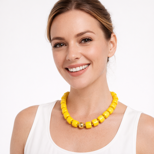 HS Ketting - Met Gouden Touch - statement detail - 14 kleuren - MODEL_FRONT