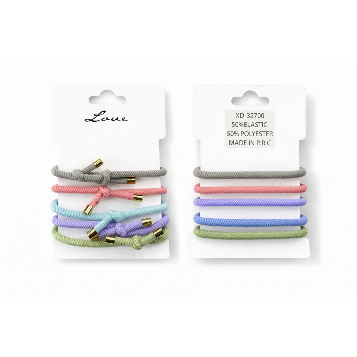 HS Elastiekjes - In 5 Kleuren - In setjes van 5 - Pastel Knoop