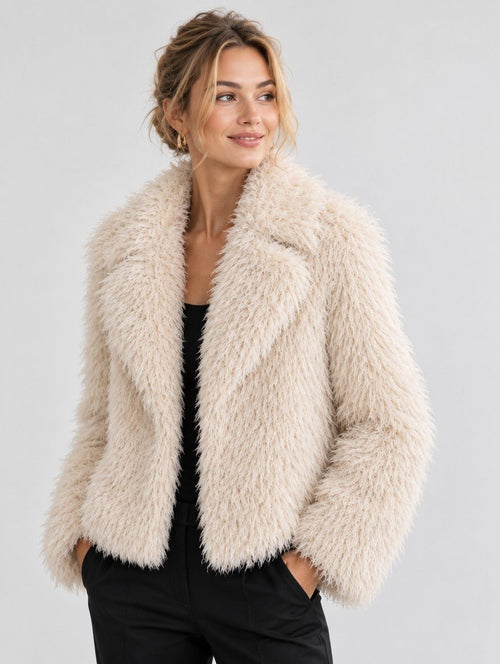 Faux Fur Shaggy Jas