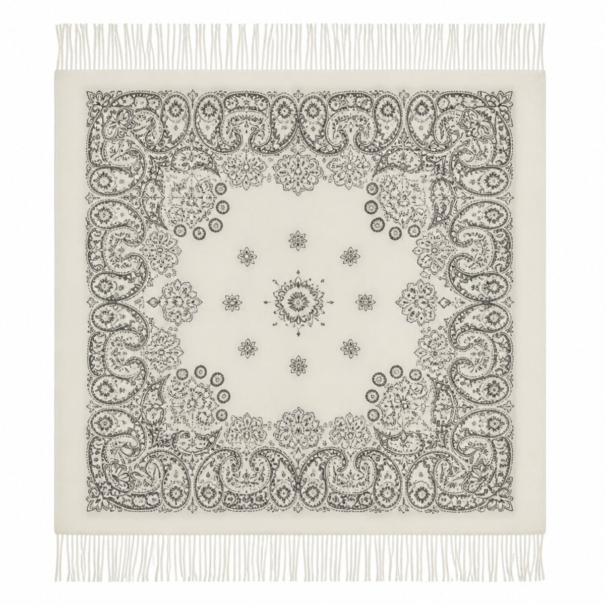 Vierkante Paisley Sjaal met Franjes - 105x105 cm