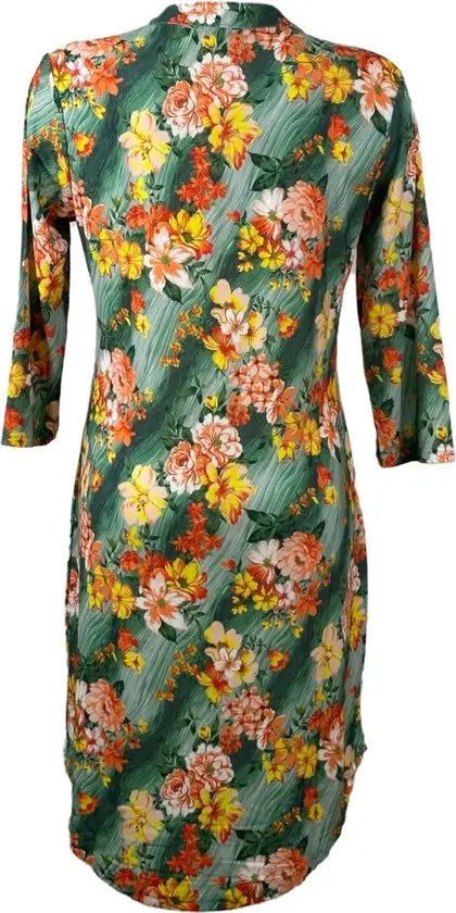 Angelle Milan - Groene Kleurrijke travelstof jurk voor Dames - Travelstof - Ademend - Kreukherstellend - Duurzaam - in 5 maten! - Mapsy B.V