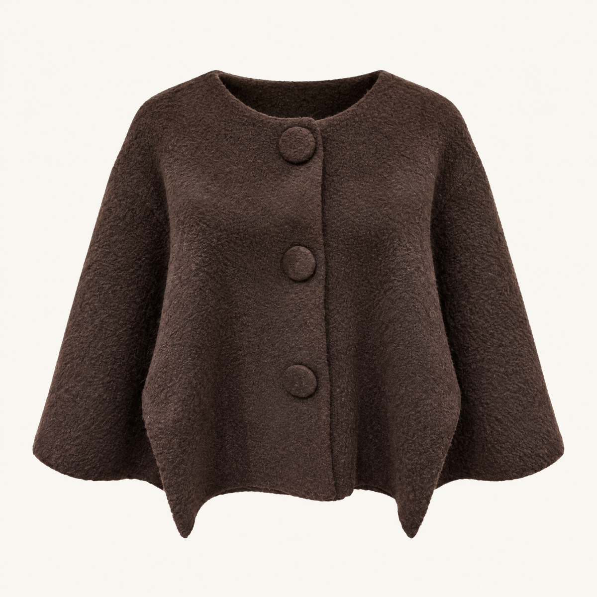Bouclé Vestjasje met Grote Beklede Knopen, foto 3