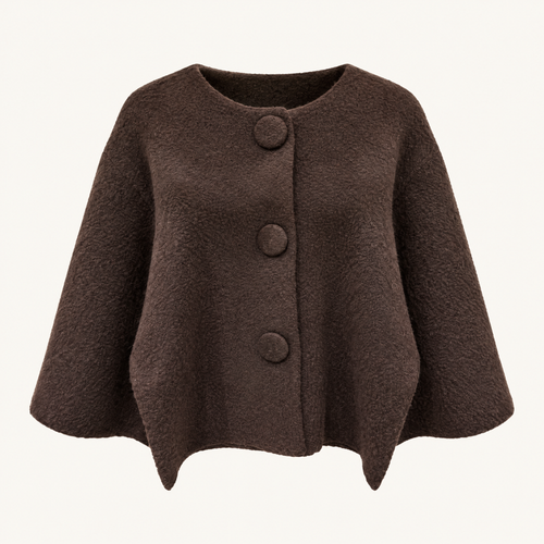 Bouclé Vestjasje met Grote Beklede Knopen, foto 3