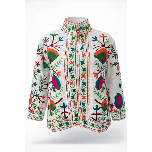 HS Cotton Jacket - Met Knopen - Leaf Design - comfortabele pasvorm - 5 kleuren