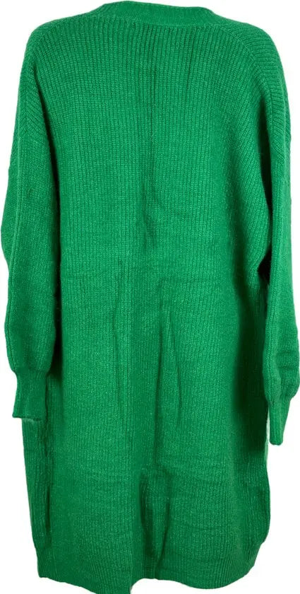 Fascino wintervest Collectie - Dames Lange Vest - Levendig Groen - Zachte Acryl Mix - Casual Comfort - One Size - Mapsy B.V