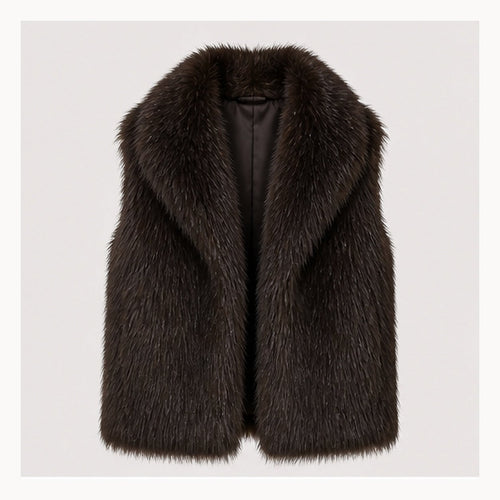 Shaggy Faux Fur Bodywarmer - One Size