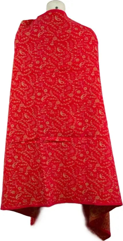 Elegante Rode Paisley Sjaal met Franjes - Te gebruiken als Sjaal en Omslagdoek - in 2 kleuren - Comfortabel en Warm - Mapsy B.V