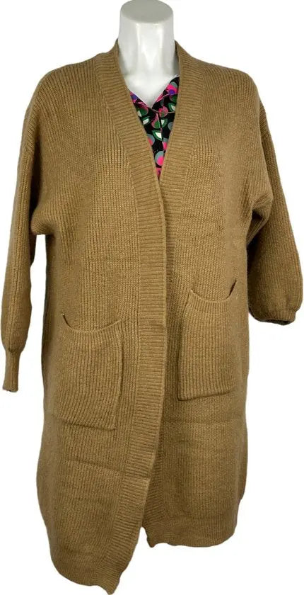 Fascino Winter Collectie - Dames Lange Vest - Camel - Zachte Acryl Mix - Casual Comfort - One Size