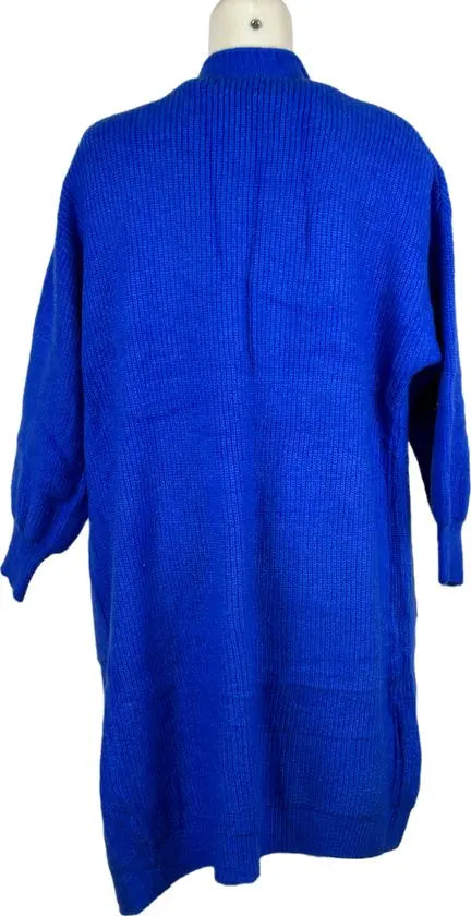 Fascino wintervest Collectie - Dames Lange Vest - Levendig Blauw - Zachte Acryl Mix - Casual Comfort - One Size - Mapsy B.V