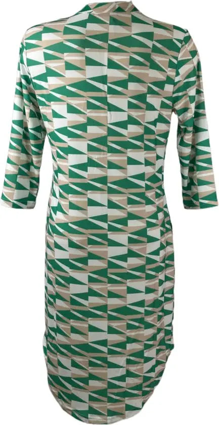 Angelle Milan – Travelkleding voor dames – Groen geblokte Jurk – Ademend – Kreukherstellend – Duurzame jurk - Mapsy B.V