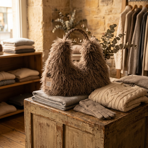 Faux Fur Shaggy Tas