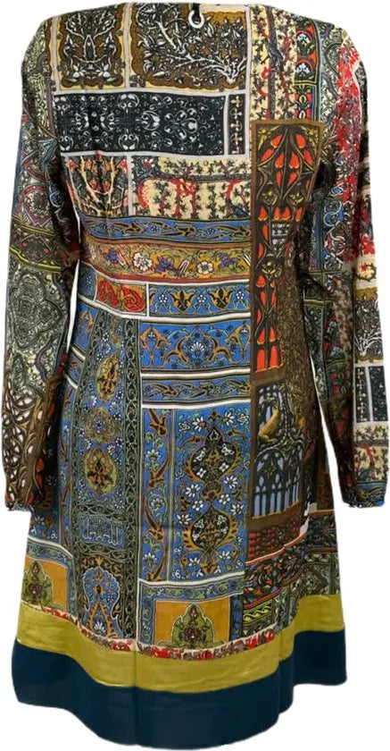Soggo - travelstof blouse - Multiprint classic jurk - Ademend - Kreukvrij - in 3 maten - Mapsy B.V