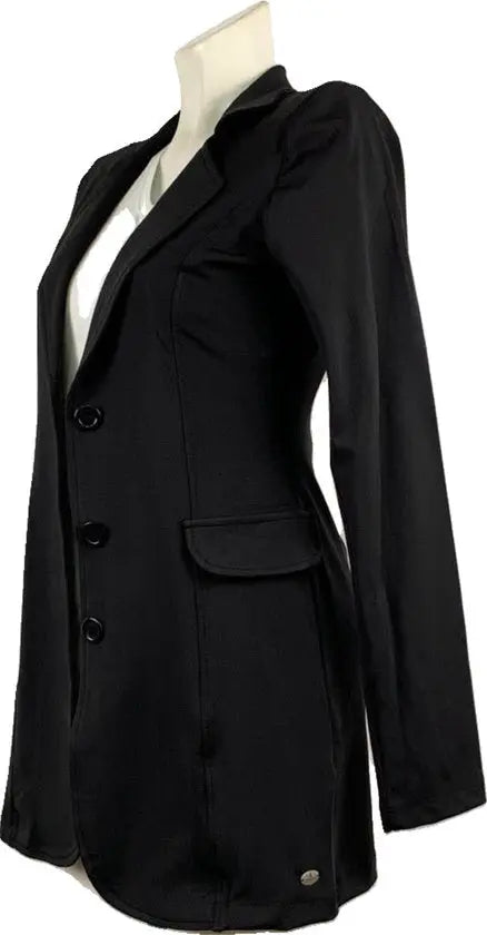Angelle Milan – travelstof blazer voor dames – Zwart Jasje met 3 knopen – Ademend – Kreukherstellend – Duurzaam - Mapsy B.V
