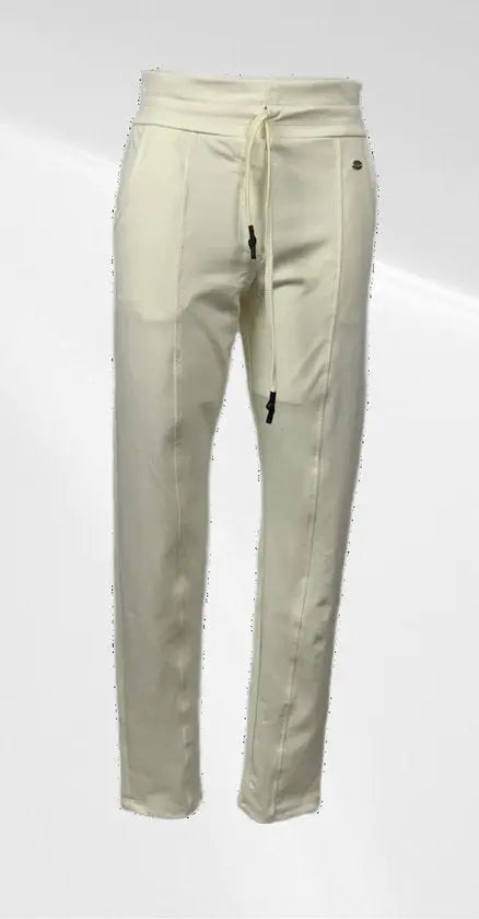 Angelle Milan - Casual travelstof broek - Creme - Travelstof - In 5 maten verkrijgbaar - Mapsy B.V