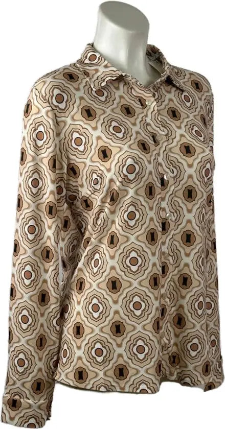 Angelle Milan - Mokka travelstof Blouse voor Dames - Travelstof - Ademend - Kreukherstellend - Duurzaam - in 5 maten! - Mapsy B.V