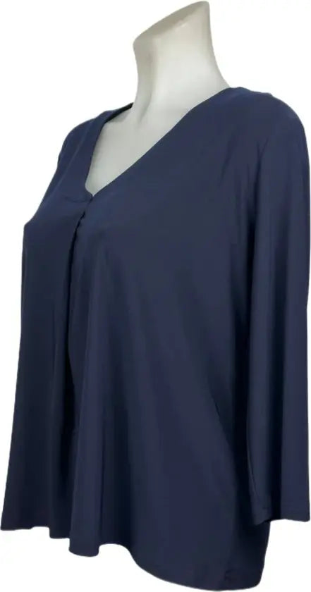 Angelle Milan – Travelstof blouse dames – Effen Donkerblauwe blouse – Ademend – Kreukvrij – Duurzame Jurk - Mapsy B.V
