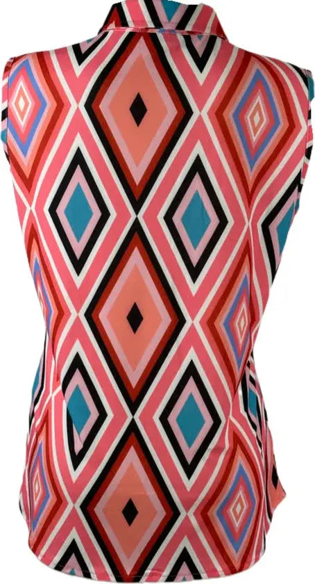 Angelle Milan – Travelkleding voor dames – Roze Mouwloze Blouse – Ademend – Kreukherstellend – Duurzame blouse - Mapsy B.V