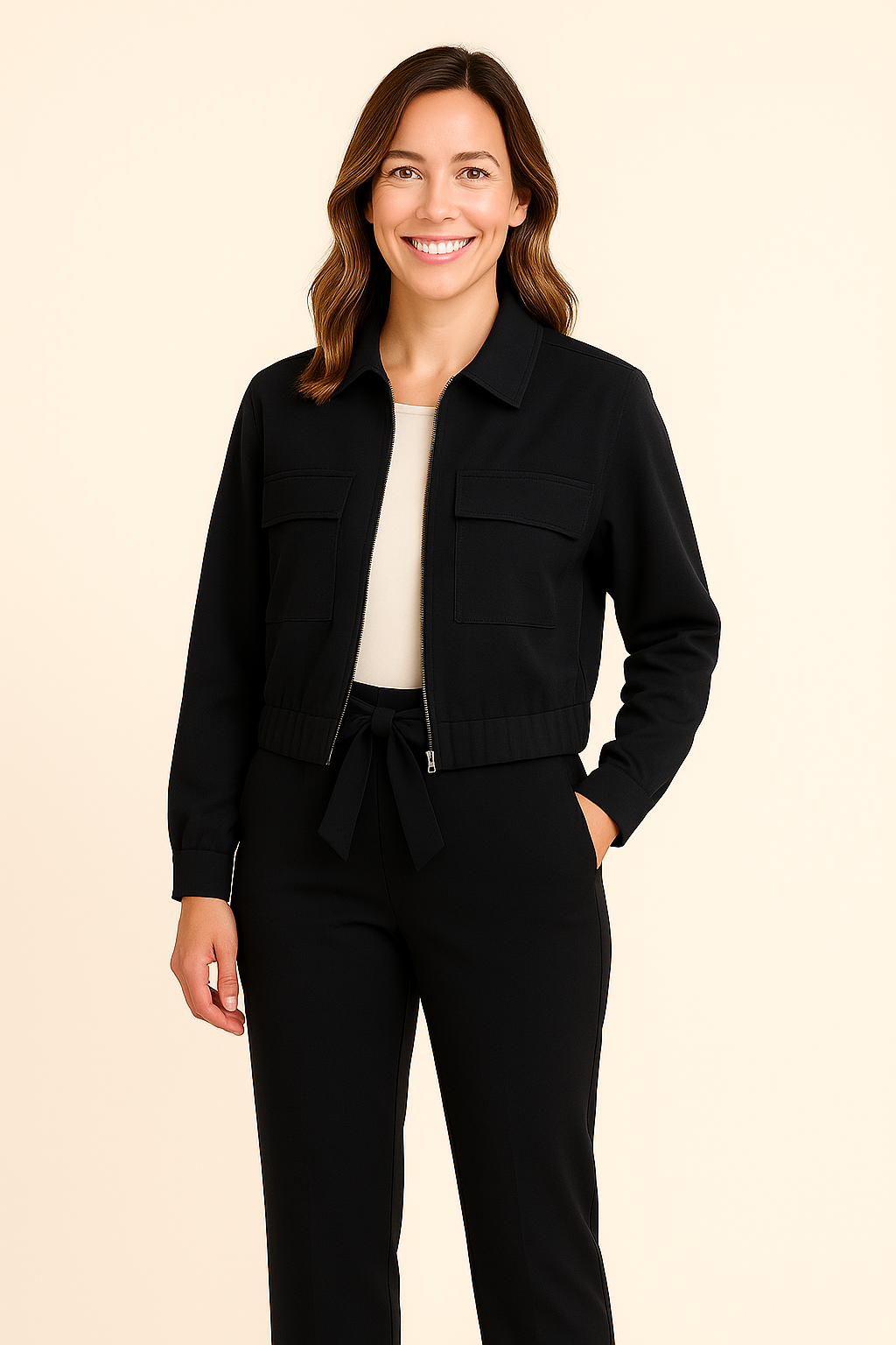 🖤 Ann Gissy Stretch Jasje – Zwart – Comfort Fit – Maten S t/m XXL