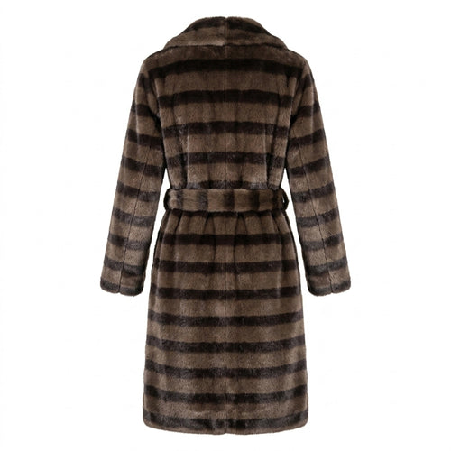Lange Faux Fur Jas - Ceintuur