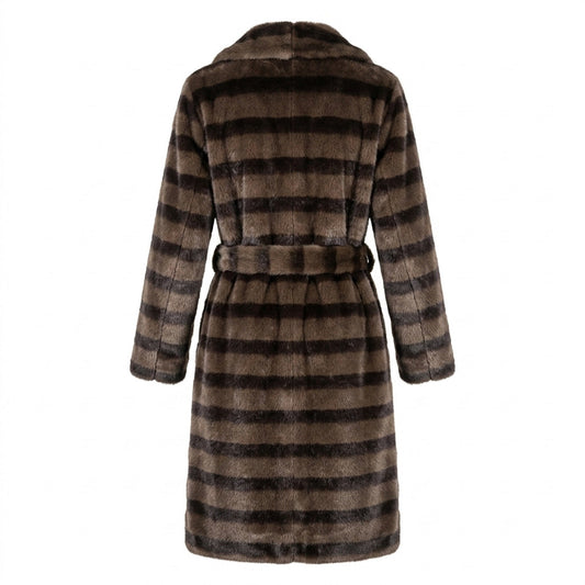 Lange Faux Fur Jas - Ceintuur