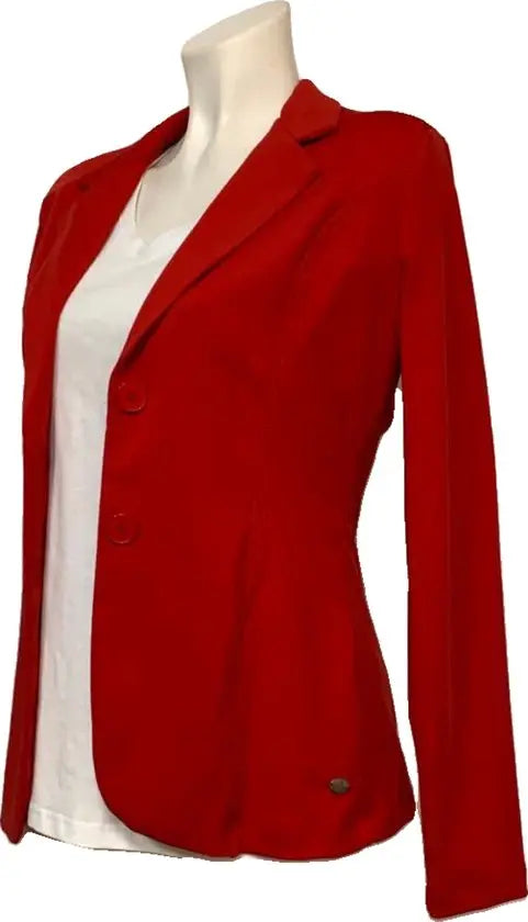 Angelle Milan – travelstof blazer voor dames – Rood Jasje met 2 knopen – Ademend – Kreukherstellend – Duurzaam - Mapsy B.V
