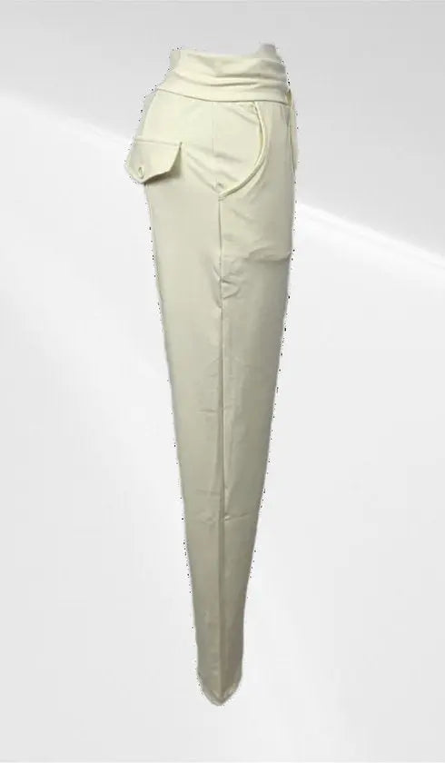 Angelle Milan - Casual travelstof broek - Creme - Travelstof - In 5 maten verkrijgbaar - Mapsy B.V