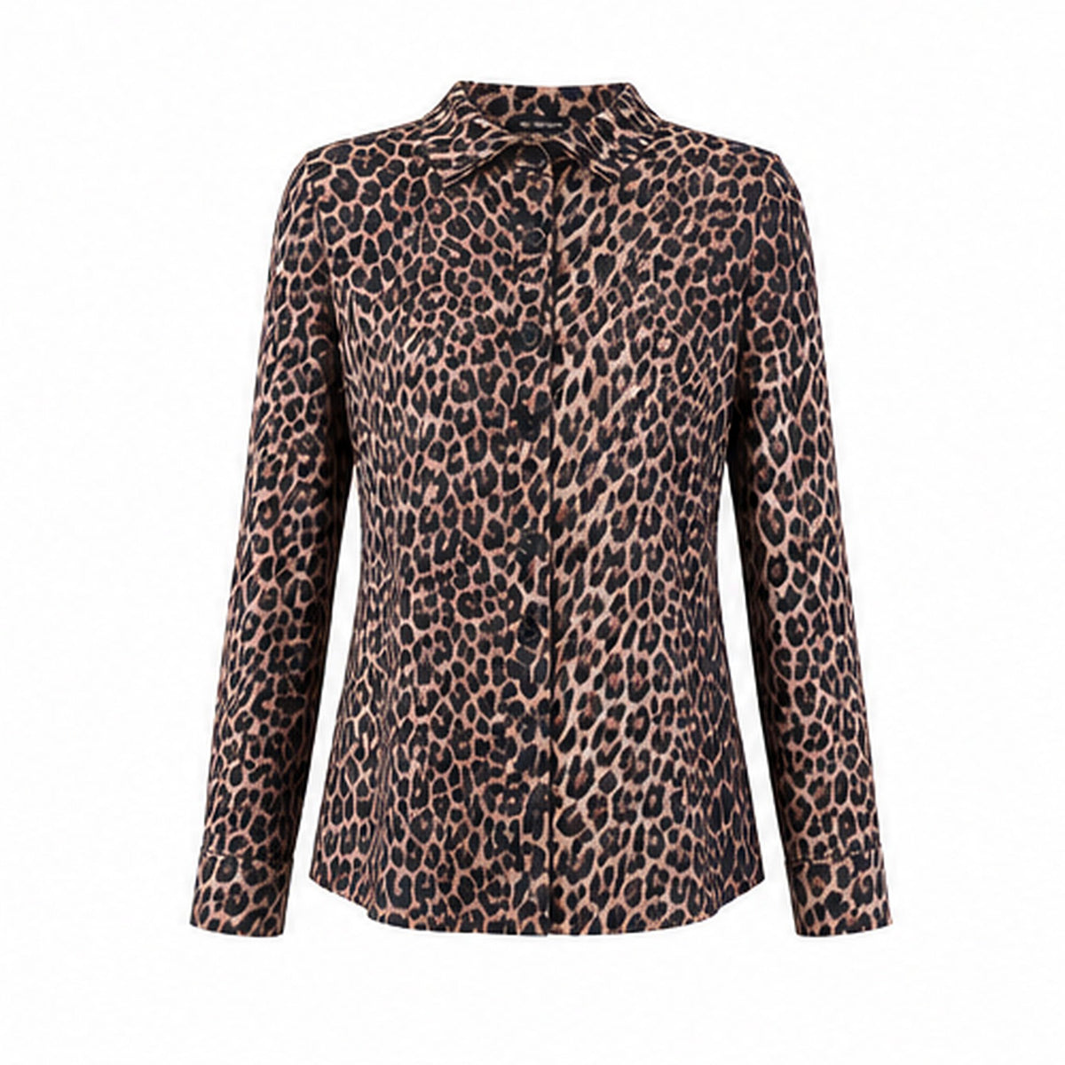 Angelle Milan Travelstof Blouse - Bruin Zwart Luipaardprint