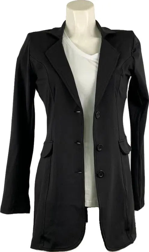 Angelle Milan – travelstof blazer voor dames – Zwart Jasje met 3 knopen – Ademend – Kreukherstellend – Duurzaam - Mapsy B.V