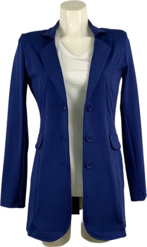 Angelle Milan – travelstof blazer voor dames – Blauw Jasje met 3 knopen – Ademend – Kreukherstellend – Duurzaam - Mapsy B.V