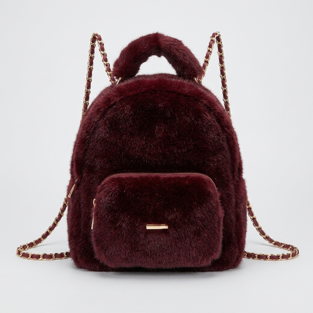 Mini Faux Fur Rugzak - ca. 22 cm