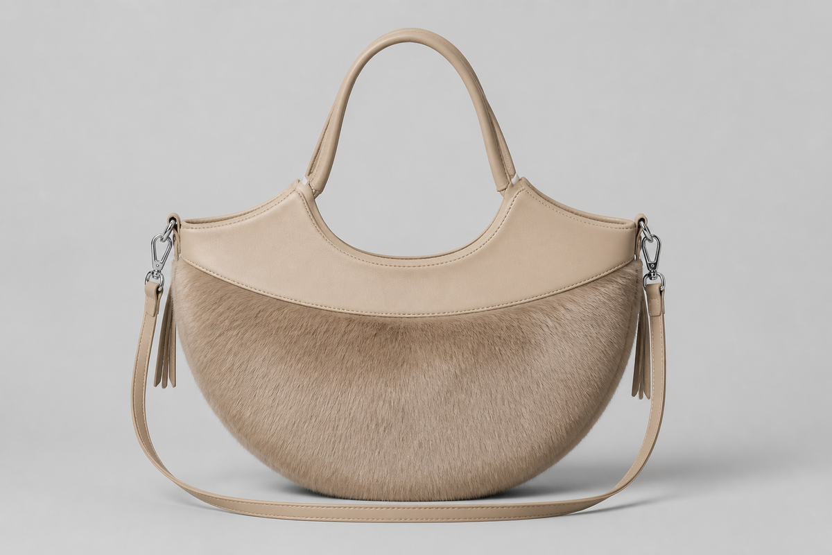 Faux Fur Crescent Tas