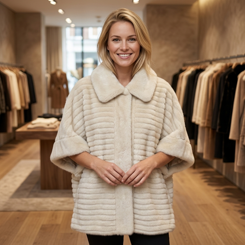 Faux Fur Poncho – Model 41091