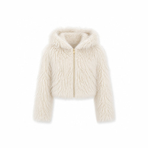 Shaggy Faux Fur Jas met Capuchon - One Size