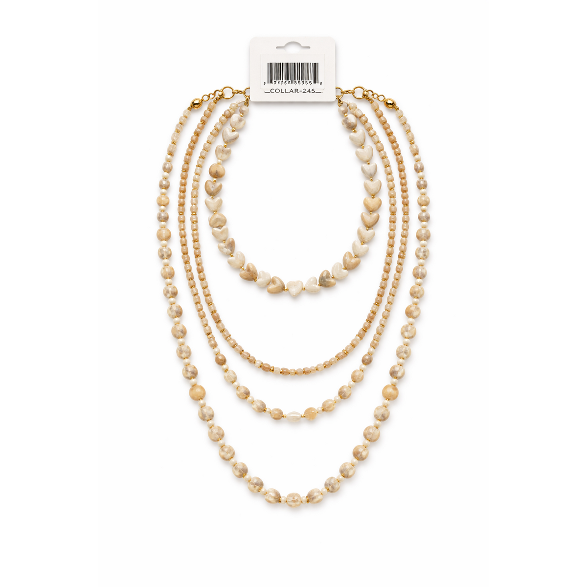 HS Dubbele Ketting - In 4+ Kleuren- 2x Gelaagd - Creme