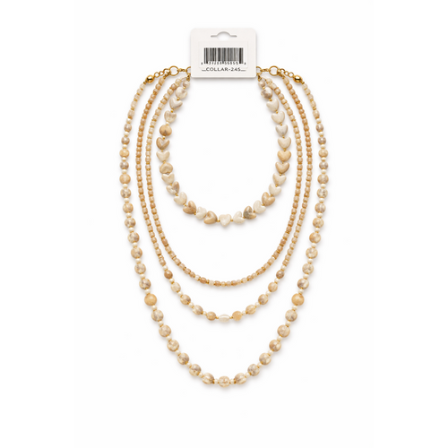 HS Dubbele Ketting - In 4+ Kleuren- 2x Gelaagd - Creme