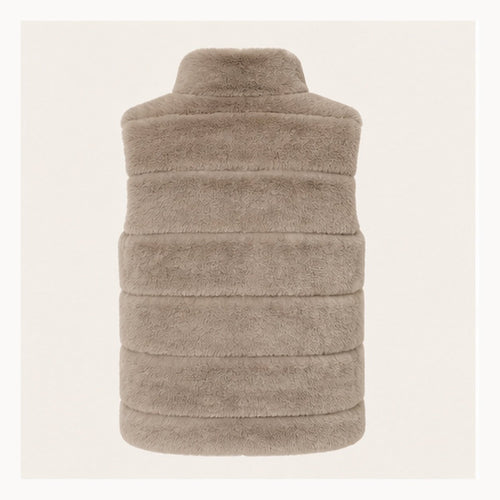 Faux Fur Bodywarmer met Hoge Kraag – One Size