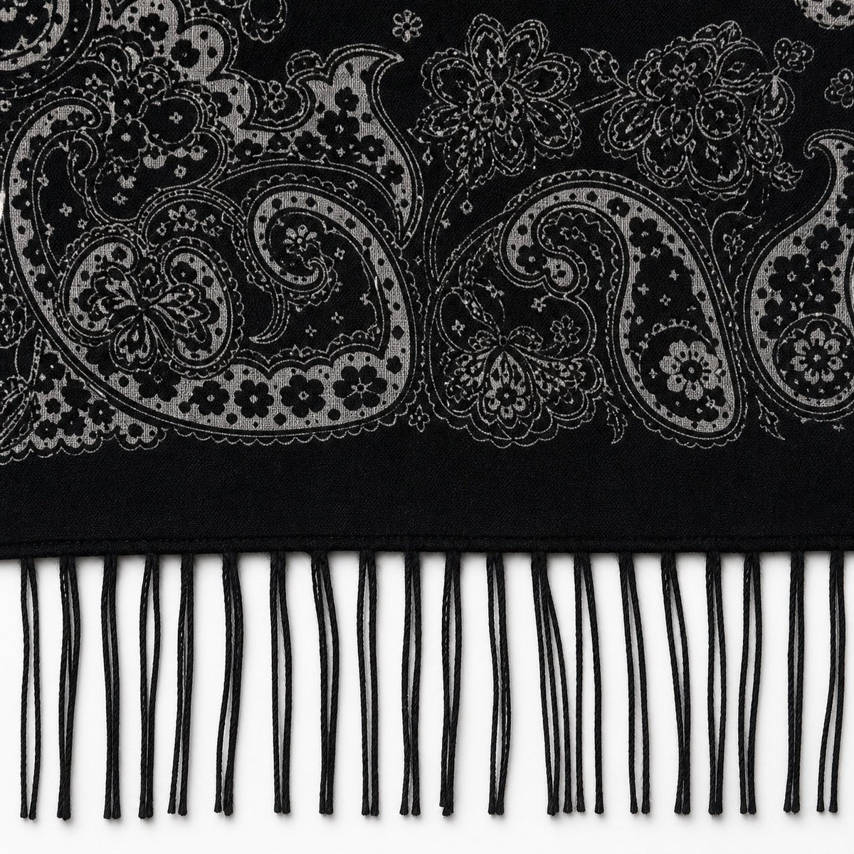 Vierkante Paisley Sjaal met Franjes - 105x105 cm