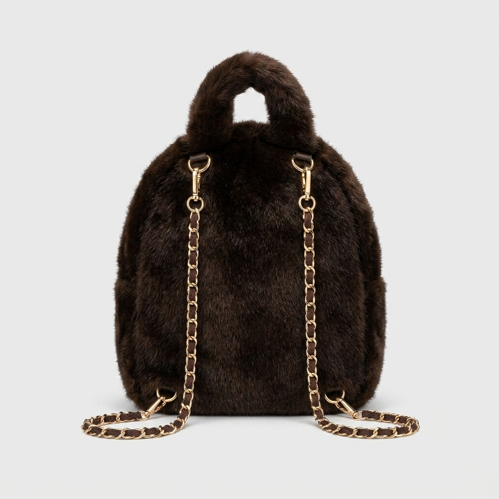 Mini Faux Fur Rugzak - ca. 22 cm